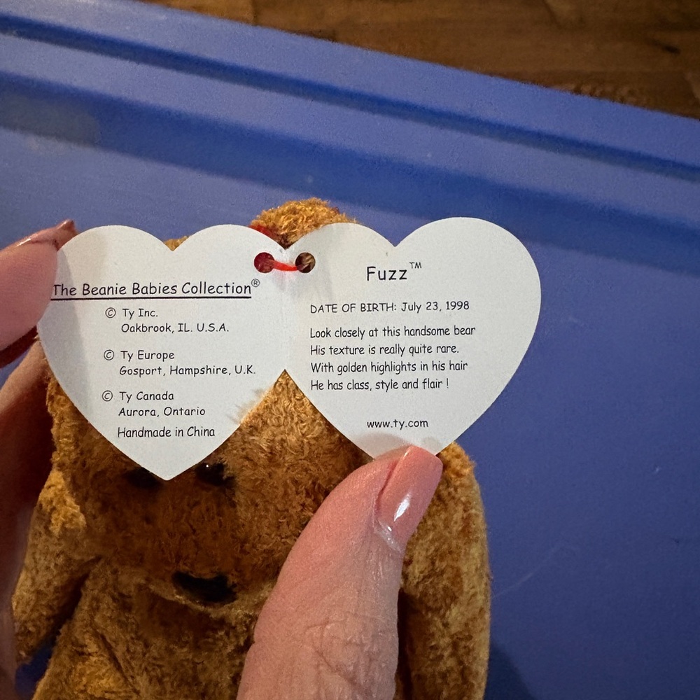 Ty Fuzz Bear with Golden Accents